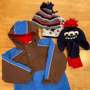 Hanna Andersson Ski Jacket 110 with 3 Hats Mittens